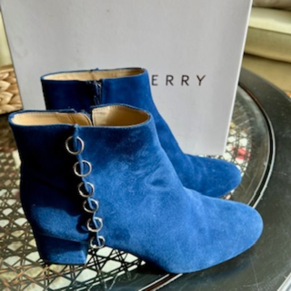 Katy Perry The Louise Navy Suede Bootie
